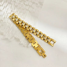 18K Gold-Plated Inlaid Rhinestone Chain Bracelet