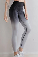 Gradient High Waist Sports Leggings Black White Woman Leggings