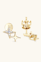 Moissanite 925 Sterling Silver Star Shape Earrings Gold One Size