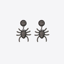 Spider Rhinestone Alloy Earrings Black One Size