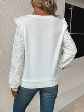 Perfee Textured V-Neck Long Sleeve Top