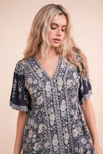 VERY J Shirring Detail Printed Woven Mini Dress Casual Dresses