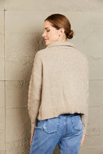 Woven Right Half Zip Mixed Knit Collared Sweater Sweater Pullovers