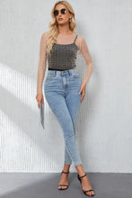 Pearl Langarm-Mesh-Cropped-Top Damenblusen