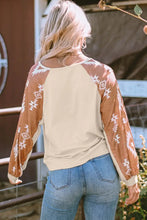 Geometric Round Neck Long Sleeve T-Shirt Woman T Shirts