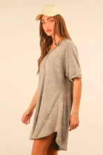 VERY J Plus Size Mineral Washed Ribbed Knit Mini Dress Casual Dresses