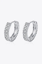925 Sterling Silver Inlaid Moissanite Huggie Earrings Silver One Size Earrings
