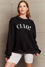 Simply Love Full Size CIAO！Round Neck Sweatshirt Woman Sweatshirts