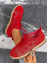 Breathable Woven Lace Up Sneakers Woman Sneakers