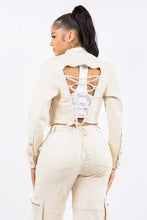American Bazi Laced Back Cropped Jacket Woman Outerwear
