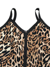 Leopard Print V-neck Cami Swing Dress Woman Casual Dress