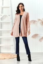 Cable-Knit Open Front Long Sleeve Cardigan Woman Outerwear