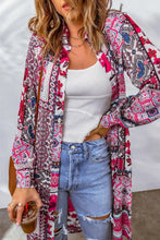 Printed Button Up Long Sleeve Cardigan Woman Outerwear