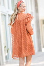 And The Why Lovely Ruffle Shoulder with Textured Woven Dress Casual Dresses