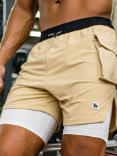Men's Plus Size Drawstring Shorts Tan