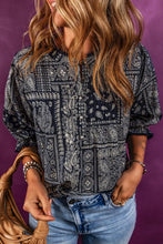 Printed Buttoned Flounce Sleeve Blouse Woman Blouses