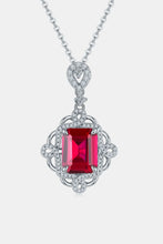 925 Sterling Silver Ruby Pendant Necklace Silver One Size