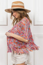 BiBi Open Front Fringed Crop Knit Cardigan Woman Outerwear