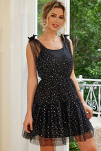Tied Scoop Neck Mini Cami Dress Black