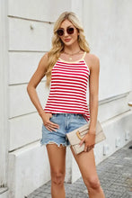 Contrast Striped Round Neck Cami Tanks & Camis