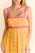 Davi & Dani Geo 2 Tone Printed Wavi Trim Tiered Maxi Dress Casual Dresses