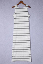 Vestido largo sin mangas con abertura y rayas Vestido largo para mujer