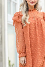 And The Why Lovely Ruffle Shoulder with Textured Woven Dress Casual Dresses
