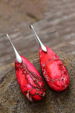 Handmade Teardrop Shape Natural Stone Dangle Earrings Earrings