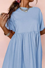 Round Neck Half Sleeve Mini Tee Dress Casual Dresses