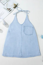 Backless Halter Neck Denim Top Woman Denim Tops