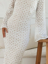 Lace Backless Round Neck Flare Sleeve Dress Woman Maxi Dress