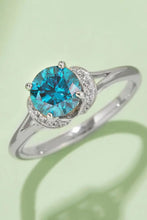 1 Carat Moissanite 4-Prong 925 Sterling Silver Ring Sky Blue Rings