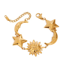 18K Gold-Plated Sun and Star Bracelet