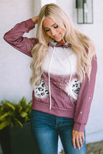 Leopard Long Sleeve Drawstring Hoodie Woman Sweatshirts