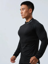 Men's Plus Size Mock Neck Long Sleeve T-Shirt