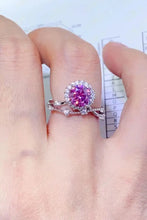 1 Carat Moissanite 925 Sterling Silver Ring Pink Rings