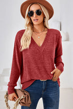 V-Neck Dropped Shoulder T-Shirt Rust