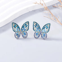 Alloy Inlaid Rhinestone Butterfly Earrings Style A One Size