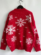 Snowflake Pattern Dropped Shoulder Sweater Sweater Pullovers