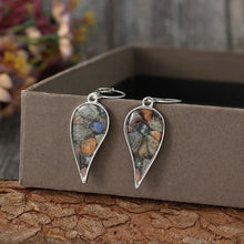 Natural Stone Dangle Earrings Silver One Size