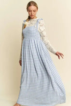 Davi & Dani Plaid Smocking Sleeveless Maxi Dress Casual Dresses