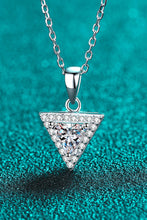 925 Sterling Silver Triangle Moissanite Pendant Necklace Silver One Size