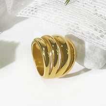 18K Gold-Plated Multi-Layer Statement Ring