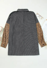 Leopard Button Up Drop Shoulder Jacket Woman Outerwear