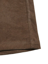 Brown corduroy wide-leg pants with distinct ribbed texture and visible seam for casual wide leg wear