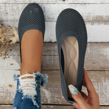 Solid Color Mesh Flat Slip-Ons Dark Gray