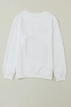 Full Size MERRY AND BRIGHT Cable Knit Pullover Sweatshirt Woman Sweatshirts