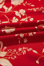 Floral Print Buttoned Front V Neck Tiered Short Sleeve Midi Dress Woman Dress