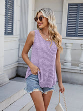 Ribbed Round Neck Tank Lavender