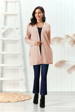 Cable-Knit Open Front Long Sleeve Cardigan Woman Outerwear